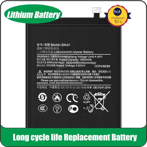 New BM57 BN45 BN46 BN62 BN55 BM53 BN59 BP42 Battery 3.85V 3900mAh For Xiaomi/Redmi/Poco Note 2 3 4 5