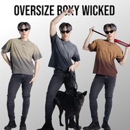 WICKED CROP OVERSIZE HANDMADE BOXY  เสื้อยืดทรงสั้น-โอเวอร์ไซส์ ไล่เฉดสี ปักโลหะเหล็ก 11สี