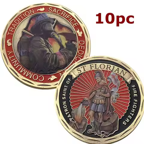 10pc Tradition Sacrifice Dedication Community ST Saint Florian Patron Saint Of Fire Fighters Challen