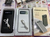 Power bank 四線行動電源，10000mAh，有電源顯示、手電筒功能，type c 、安卓、apple蘋果，長按開燈，按2下關燈，顏色隨機