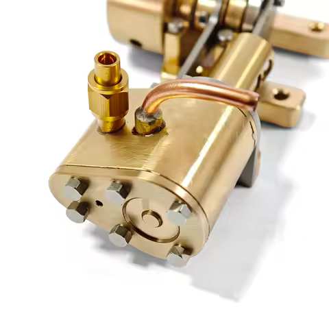 Miniature Steam Engine Model Retro Horizontal Steam Engine Model Made Q4 Brass with An Output Shaft 