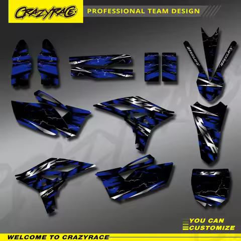 Motorcycle Background Graphic Stickesr Decals Kit For YAMAHA YZ250F YZ 250F YZF 250 2010 2011 2012 2