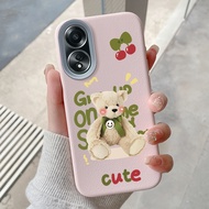 Casing hp for OPPO A58 4G A78 4G A58 5G A78 5G A58X 5G Case Cherry Bear Pattern Casing HP Cesing Sil