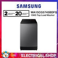Samsung 15KG Top Load WA15CG5745BDFQ Washer Inverter with Ecobubble Washing Machine Mesin Basuh (Dark Grey)
