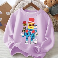 Kids Brainrot 67 Cartoon Style Crewneck Sweatshirt Long Sleeve Daily Casual Outfit