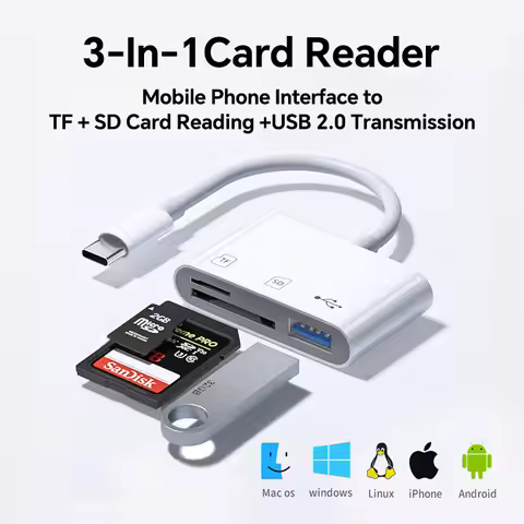 Type-C / Lightning OTG Phone Card Reader | SD TF Micro SD USB Disk Camera Photo Transfer for iPhone 