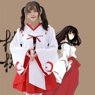 精選 日本動漫新款改良版和風新月cosplay桔梗巫女女裝和服 服 裝套裝