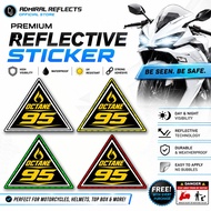 Reflectorized Motorcycle Sticker Reflective Safety Warning Decal Waterproof Helmet Car - Octane 95