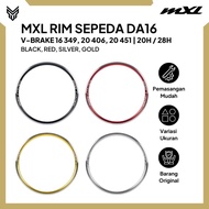 MXL Folding Bike Rim DA16 V Brake Rim 16 349/20 406/20 451 20H 28H - Black - 20H, 20 406