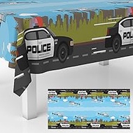 Police Car Tablecloths Police Officer Aircraft Decorations Waterproof Table Cover for Cop Theme Part