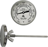 Tel-Tru BQ225 Barbecue Thermometer, 2 inch Aluminum dial, 4 inch stem, 100/500°F