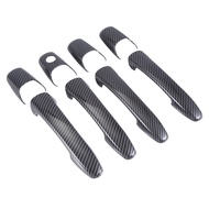 Carbon Fiber Car Door Handle Cover for 2 3 6 Door Handle Decoration Door Handle Cover Trims with Key