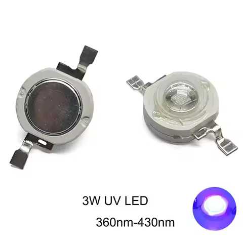 10pcs-100pcs 3W UV High Power LED Light Beads Ultra Violet Purple LED Chip 360nm 365nm 370nm 380nm 3