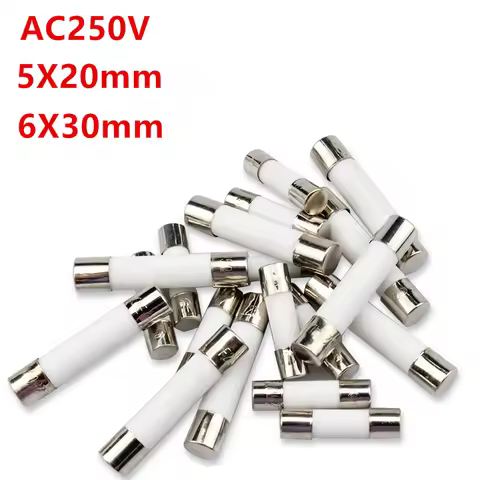 10pc/lot One Sell 5*20mm 6*30mm Fast Blow Tube Fuses mm 250V 100MA 200MA 300MA 8A 10A 12A 15A 20A 25