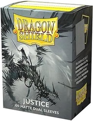 Dragon Shield 100 Count Standard Size Dual Matte Card Sleeves (100 Standard Size Sleeves, Matte Justice)