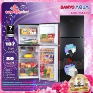 Terlaris promo kulkas aqua AQR240(s) 2 pintu tanpa bunga es