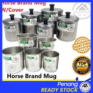Wecareyou20 HORSE Stainless Steel Mug with Cover Teh Tarik Mug Cawan Besi Cawan Kopi Keluli Camping 