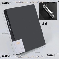 FKILA Transparent Folder, D-shaped Office Document Binder File Folder, 2 Holes Plastic Lever Arch Fi