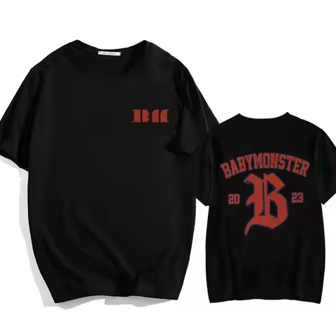BABYMONSTER Kpop Band T-shirt Korean Fashion Summer Printing Tee-shirt Short Sleeve Comfortable Tshi