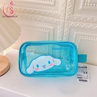 OCEANMAP Melody PVC Makeup Bag, Waterproof Kite Transparent Wash Case, Hangable Cartoon Rabbit Jelly Color Anime Storage Bag Beach
