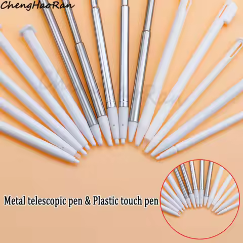 3 Pcs White Metal Retractable Pen & Plastic Pen For New 3DS XL LL/New 2DS LL XL /NDSL NDS Lite NDSi