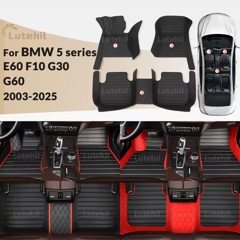 For BMW 5 series E60 F10 G30 G60 2003-2025 Custom Car Floor Mat Automobile Carpet Cover Interior Acc