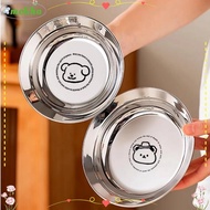MOLIHA Mini Plates, 304 Stainless Steel Reusable Round Plates, Cute Shockproof 14/16CM Tableware Chi