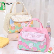 PEONIES Lunch Bag, Large Capacity Portable Insulated Thermal Bag, Cute Insulated Waterproof Lunch Box Storage Bag Adult/Kids