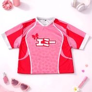 Cute Women's Jersey Coquette Oversize/ Streetwear Jersey Outfit Pink/ Outfit Kawai Jersey