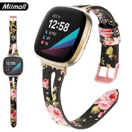 Miimall Fitbit Sense/Fitbit Versa 3 Strap, Leather Wrist Buckle Replacement Band Strap  for Fitbit S