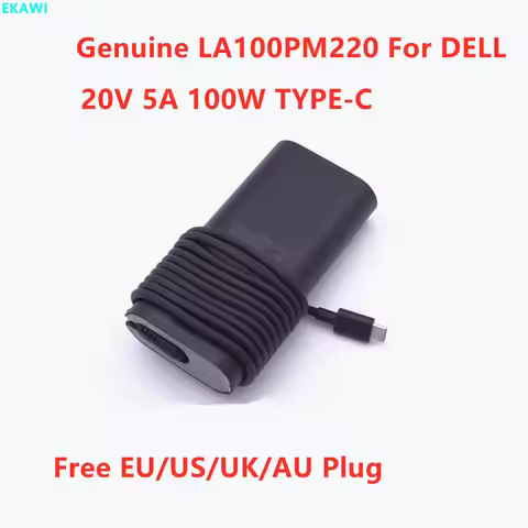 Genuine LA100PM220 20V 5A 100W TYPE-C USB-C HA100PM220 DA100PM220 AC Adapter For DELL Laptop Power S
