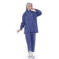 Jas Hujan Raincoat Pria Wanita Dewasa Setelan Baju Celana Bahan PVC Tebal Anti Rembes