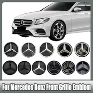 Glossy Black And Chrome Silver Front Grille Star Emblem Logo For Mercedes Benz E-Class W213 2016-20 