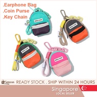 [SG SELLER] Coin Purse Color Zipper Wallet Pouch Kawaii Mini Key Chain Portable Earphone Bag