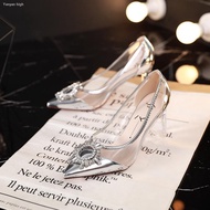 transparent shoe☃✜Luxury Crystal Women High Heels peep Toe Transparent Pumps sandals