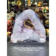 Amethyst geode crystal cave Natural amethyst cave Agate & Yellow Ghost Edge Translucent amethyst+Bla