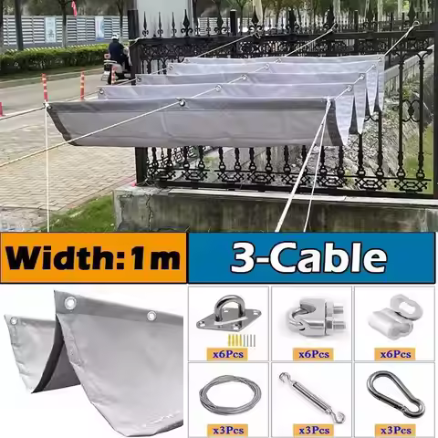 100cm Wave Length Waterproof Sunshade Net Home Pergolas Telescopic Awning Pergolas Sunproof Retracta
