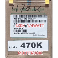 Metal Resistor 470K 1/4Watt MF 1/4W T52-470K-1% Taiwan Resistor