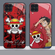 N-60 One Piece Luffy HD Glass Casing for Samsung Galaxy M32 A22 A12 M12 5G Case