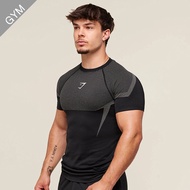 GYM Mens Muscle Fitness Casual T-Shirt Stretchy Breathable Comfortable Sports Workout Shark Short-Sl