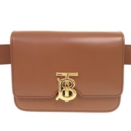 Burberry TB logo 8012205ブラウン皮革腰包/斜背包，成色極佳 [二手] BURBERRY