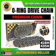 TOBAKI-X O-RING DRIVE CHAIN BLACK & GOLD RACING Chain Motor 415H 428H 132L Y15 LC EX5 Rantai O Ring 