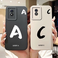 For Vivo Y02 Y02A Y02T Y02S Lucky Initial Letter Phone Casing Vivo Y02 Y02s 4G Lens Protective Soft 