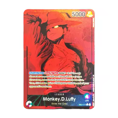 DIY One Piece Card Game Monkey.D.Luffy EB02-010 Leader Alternate Art Extra Booster Anime 25th Collec