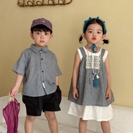 90-150 Brother Sister Outfit Boy Suit 2604KA216 Girls Dress Boy Baby Suit Girl Baby Dress Big Boy Su