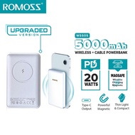 Romoss WSS05 5000mAh PD20W Wireless PowerBank Fast Charging Compact Mini Original Magnetic Battery