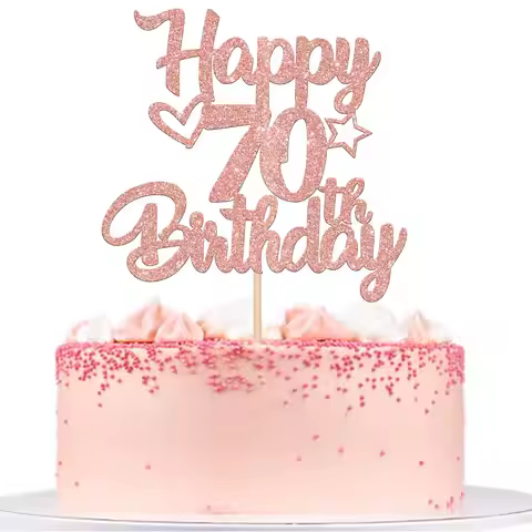 1 PC Happy 70th Birthday Cake Topper Happy Birthday Cake Decorations for 70th Birthday Cake Topper