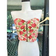 N3 Chest 28-36 Length 9 Built-In Foam Bra Front Zipper Rose Red