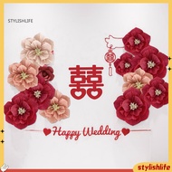 [stylishlife]  Crepe Paper Flowers DIY Handmade Paper Flower Wall Art Decoration for Home Party Wedd