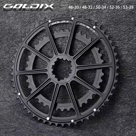 GOLDIX 10/11/12S Speed Double Chainrings 2x 46-30T/48-32T/50-34T/52-36T/53-39T Sprocket for 3 Bolt D